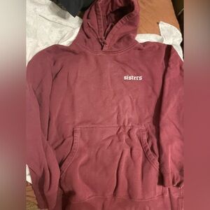 James Charles Sisters by Safety Pin Graphic Logo Maroon Hoodie Medium
